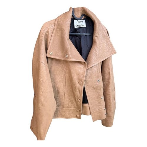 Pre-owned Acne Studios Leather Jacket In Camel