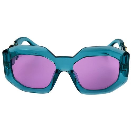 Pre-owned Versace Medusa Biggie Oversized Sunglasses In Blue