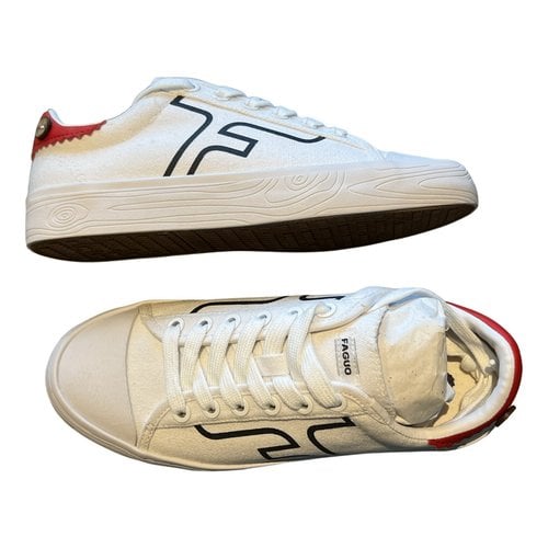 Pre-owned Faguo Cloth Trainers In White