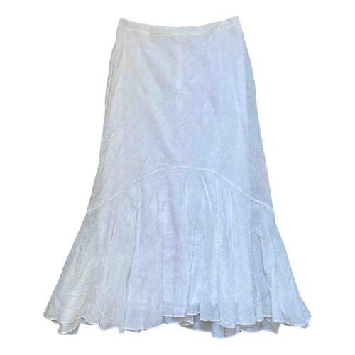 Pre-owned Stella Mccartney Silk Maxi Skirt In White