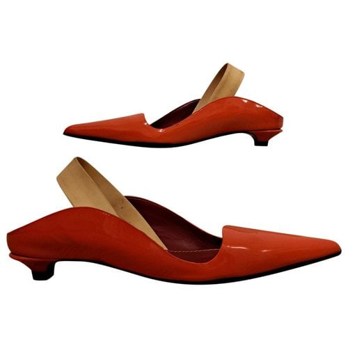 Pre-owned Proenza Schouler Patent Leather Heels In Orange