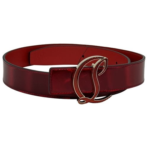 Pre-owned Christian Louboutin Leather Belt In Red