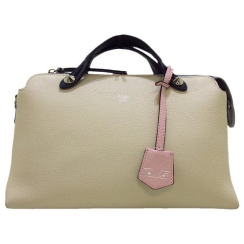 Pre-owned Fendi By The Way Leather Handbag In Ecru
