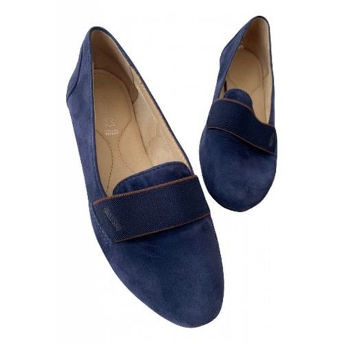 Pre-owned Geox Flats In Navy