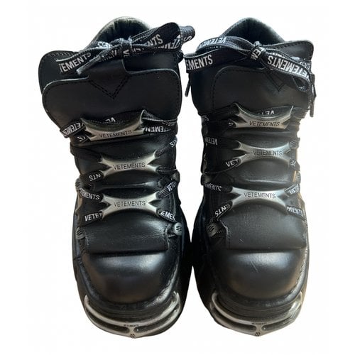 Pre-owned Vetements Leather Boots In Black