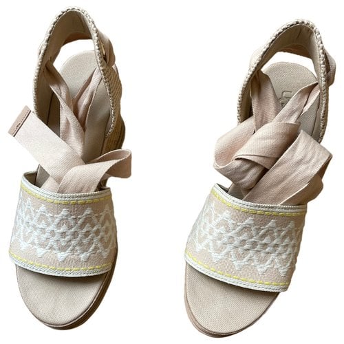 Pre-owned Ugg Cloth Sandals In Beige