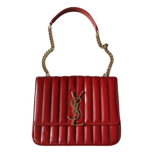 Pre-owned Saint Laurent Patent Leather Clutch Bag In Red