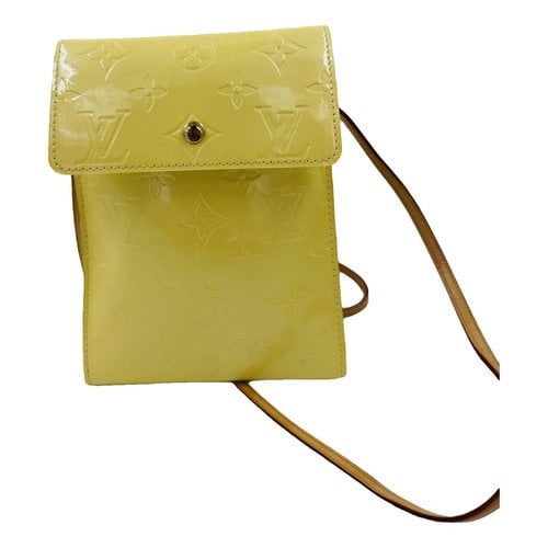 Pre-owned Louis Vuitton Patent Leather Crossbody Bag In Yellow