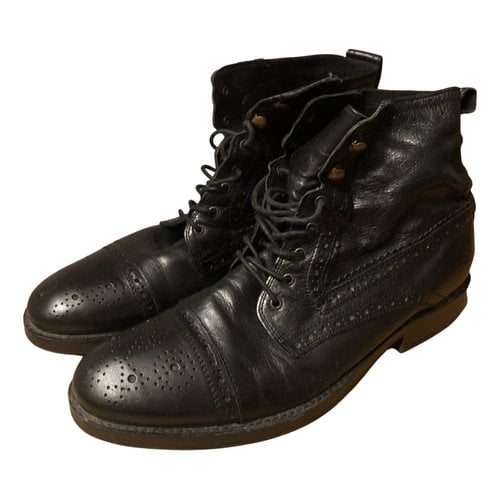Pre-owned Ben Sherman Leather Boots In Black
