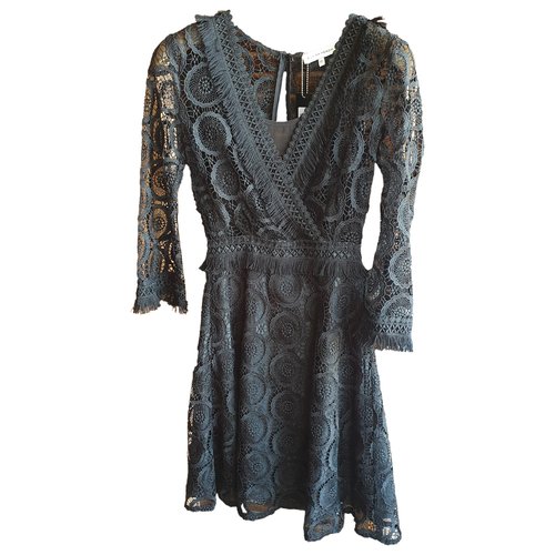 Pre-owned Silvian Heach Lace Mid-length Dress In Black