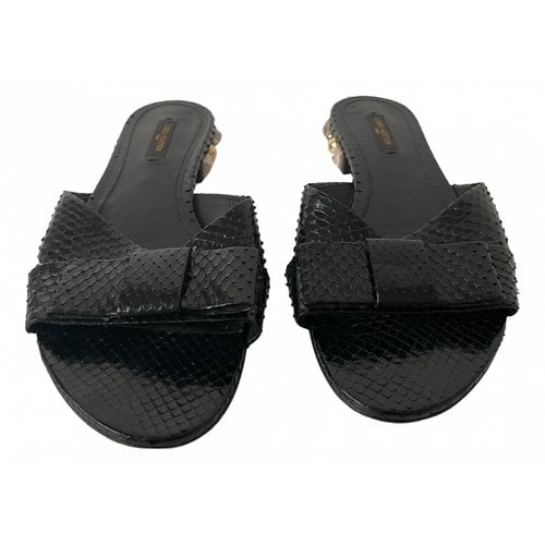 Pre-owned Louis Vuitton Leather Sandal In Black