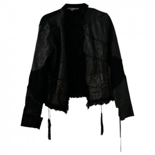 Pre-owned Roberto Cavalli Leather Jacket In Black