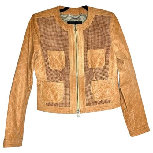 Pre-owned Enes Leather Jacket In Camel