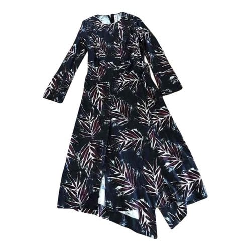 Pre-owned Marni Silk Maxi Dress In Navy