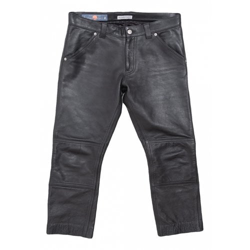 Pre-owned Blackmeans Leather Large Pants In Black