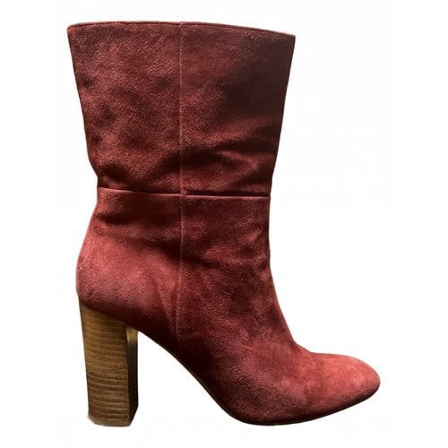 Pre-owned Ba&sh Boots In Burgundy