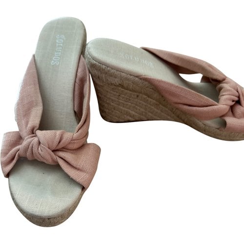 Pre-owned Soludos Cloth Sandal In Pink