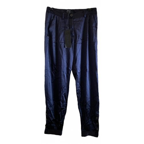 Pre-owned Nili Lotan Silk Slim Pants In Blue