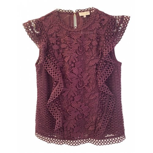 Pre-owned Ted Baker Blouse In Burgundy