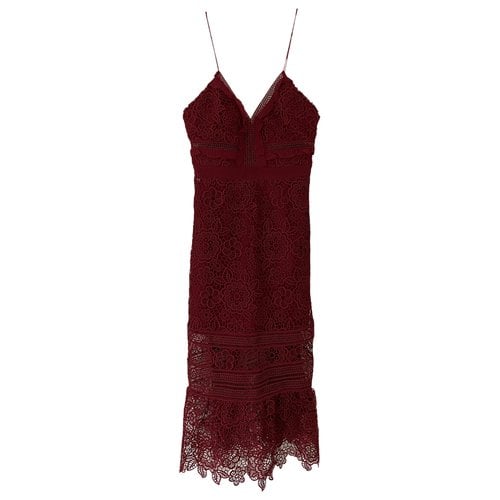 Pre-owned Self-portrait Mid-length Dress In Burgundy