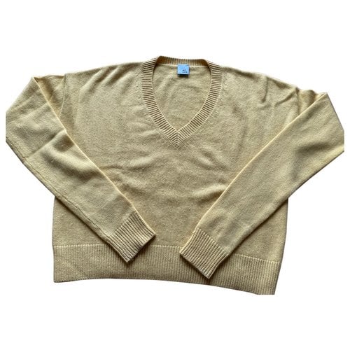 Pre-owned Iris & Ink Cashmere Jumper In Yellow