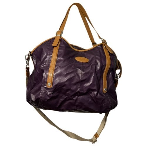 Pre-owned Tod's Leather Tote In Purple