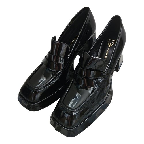 Pre-owned Giampaolo Viozzi Patent Leather Mules & Clogs In Black