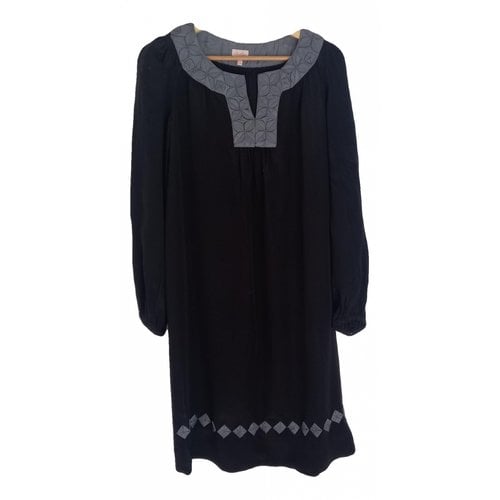Pre-owned Whistles Silk Mid-length Dress In Black