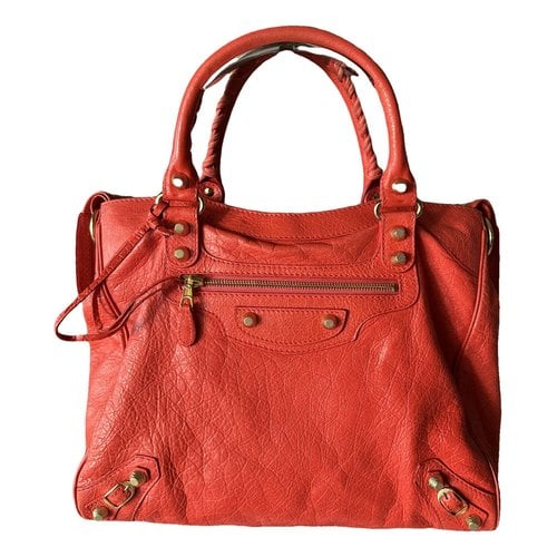 Pre-owned Balenciaga Town Leather Handbag In Red