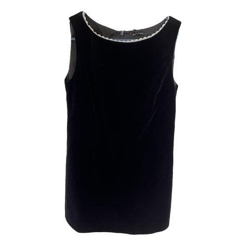Pre-owned Tara Jarmon Velvet Mini Dress In Black