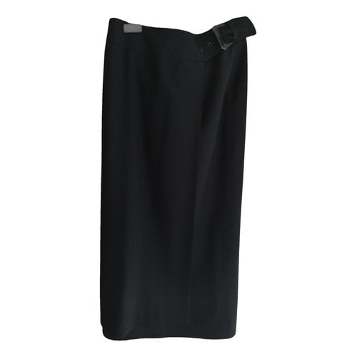 Pre-owned Claude Montana Wool Maxi Skirt In Black