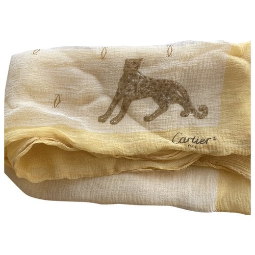 Pre-owned Cartier Silk Scarf In Yellow