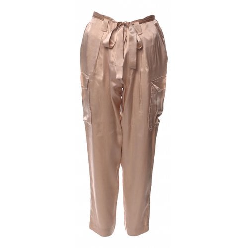 Pre-owned L Agence Silk Trousers In Pink