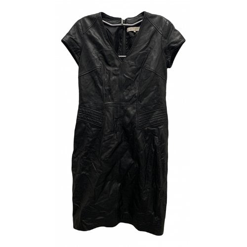 Pre-owned Gerard Darel Leather Mid-length Dress In Black