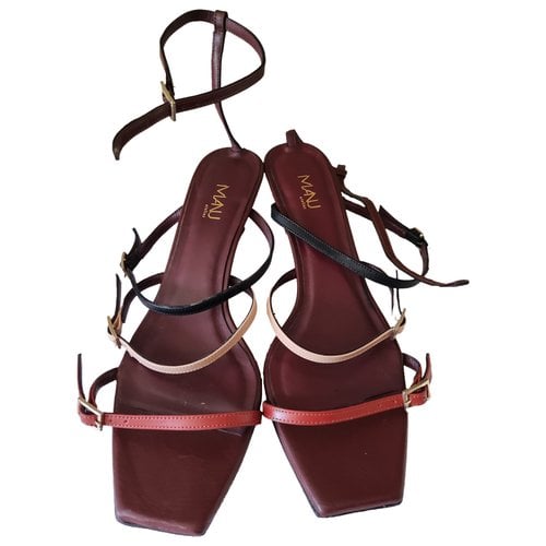Pre-owned Manu Atelier Leather Sandal In Multicolour