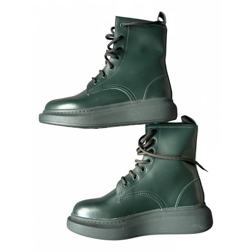 Pre-owned Alexander Mcqueen Leather Boots In Green