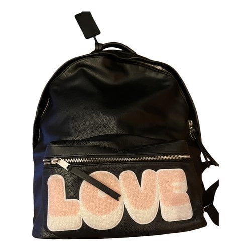 Pre-owned Sandro Leather Backpack In Black