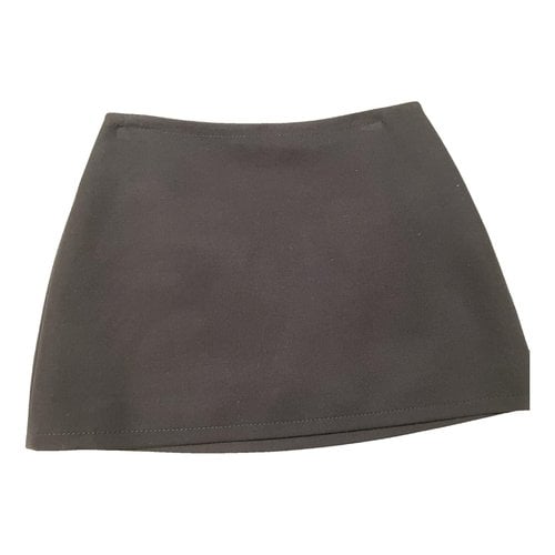 Pre-owned Valentino Wool Mini Skirt In Navy