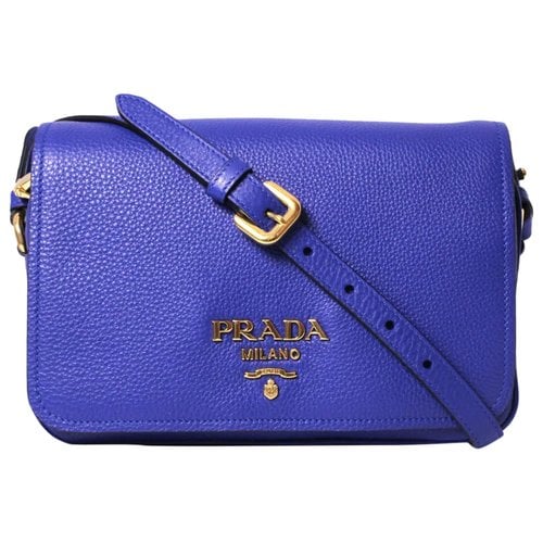 Pre-owned Prada Saffiano Leather Crossbody Bag In Blue