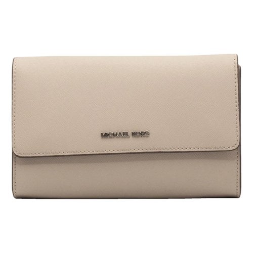 Pre-owned Michael Kors Leather Clutch Bag In Grey