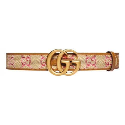 Pre-owned Gucci Gg Buckle Leather Belt In Multicolour