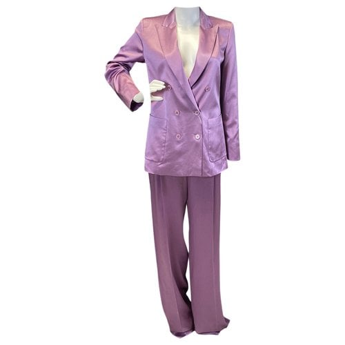 Pre-owned Max Mara Atelier Silk Suit Jacket In Purple