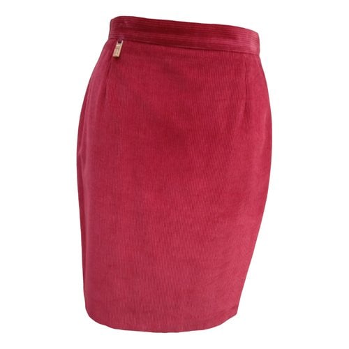 Pre-owned Burberry Velvet Skirt In Red