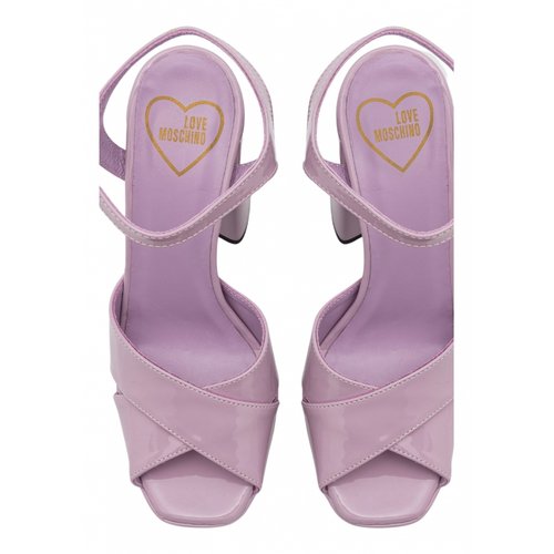 Pre-owned Moschino Love Leather Sandals In Purple