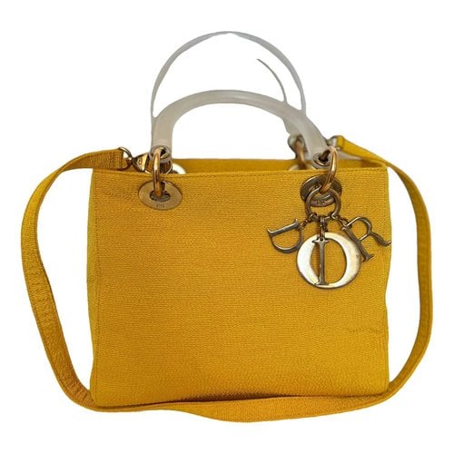 Pre-owned Dior Cloth Crossbody Bag In Yellow