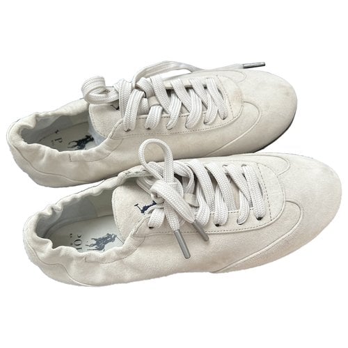Pre-owned Polo Ralph Lauren Leather Lace Ups In White