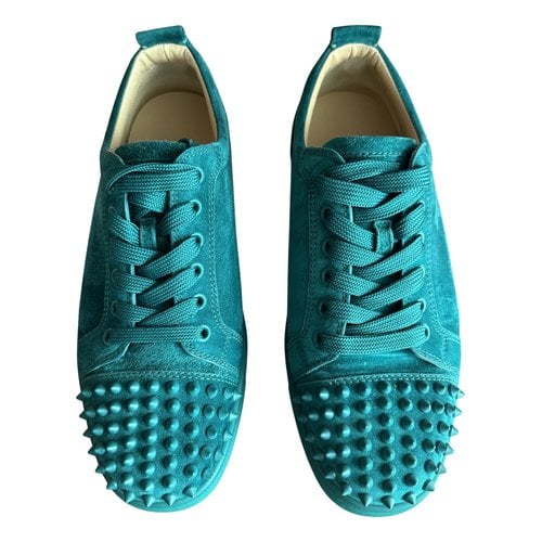 Pre-owned Christian Louboutin Leather Lace Ups In Green