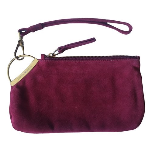 Pre-owned Emporio Armani Clutch Bag In Burgundy