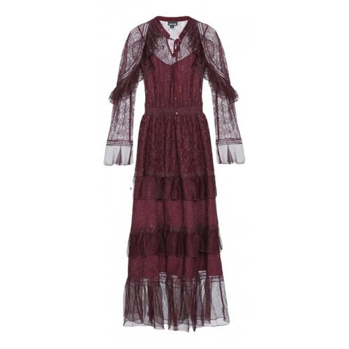 Pre-owned Just Cavalli Maxi Dress In Burgundy