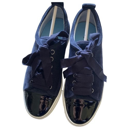 Pre-owned Lanvin Patent Leather Trainers In Black